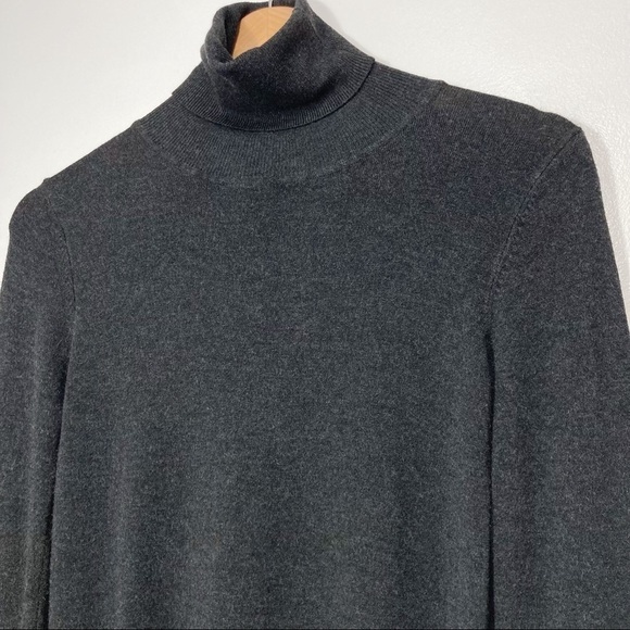 Zara Charcoal Gray Rayon Blend Turtleneck Size L - Picture 2 of 7